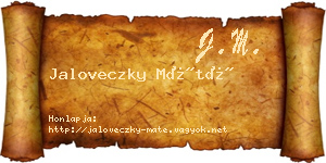 Jaloveczky Máté névjegykártya