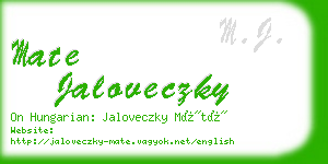 mate jaloveczky business card